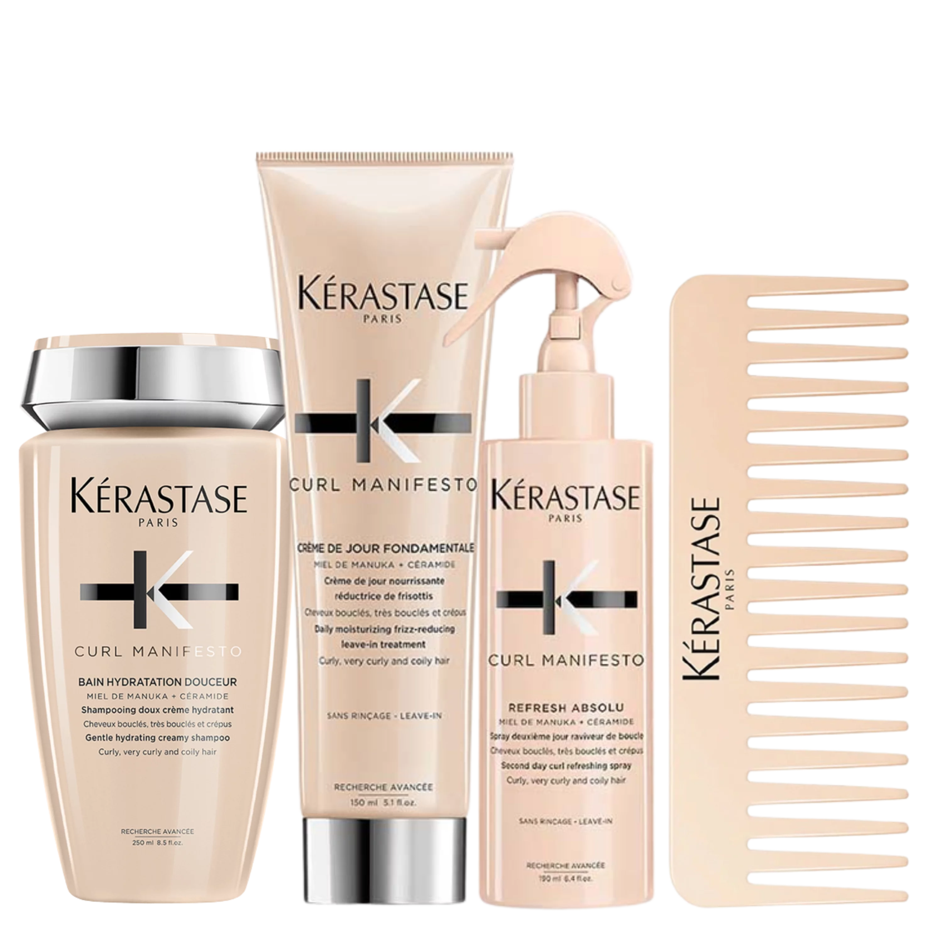 Peigne gratuit en cadeau avec l'achat de produits Curl Manifesto de Kérastase