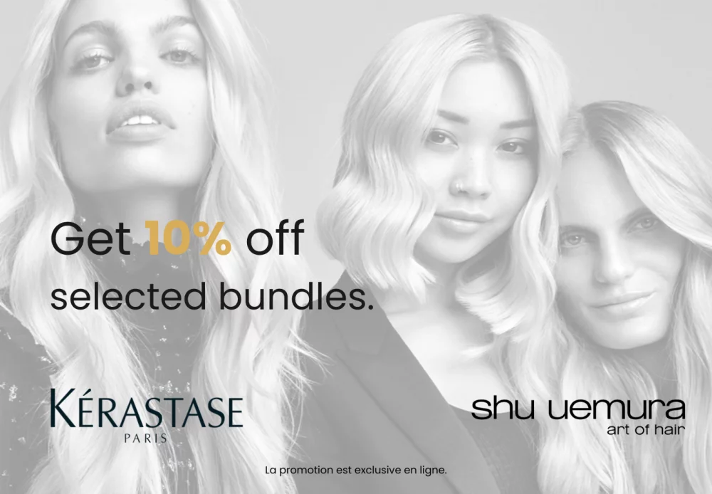 Kérastase and Shu Uemura hair care routine with 10% discount