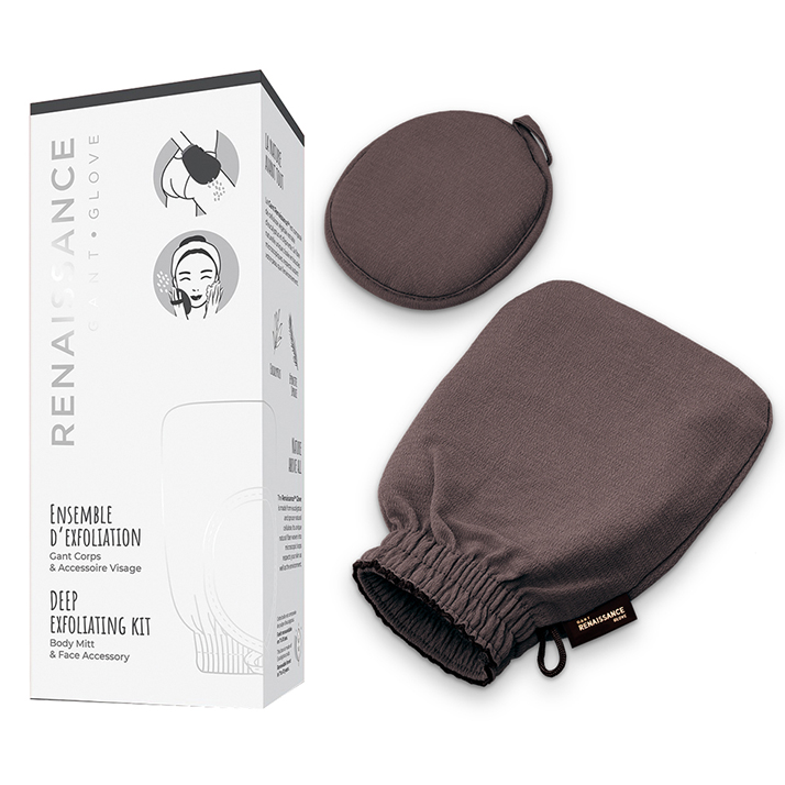 Ensemble d'Exfoliation Gant Renaissance Gris Tendre