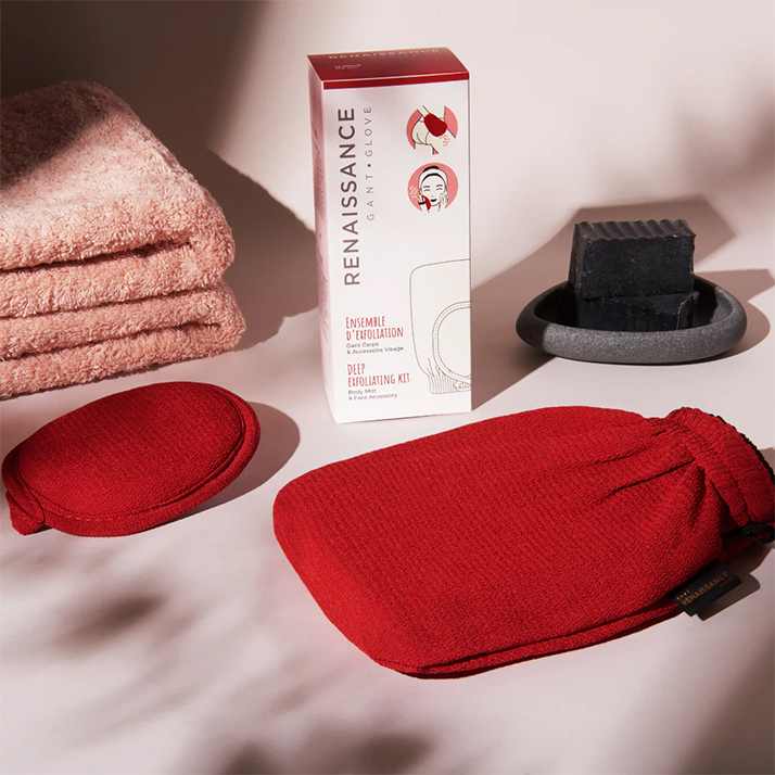 Ensemble d'Exfoliation Gant Renaissance Rouge